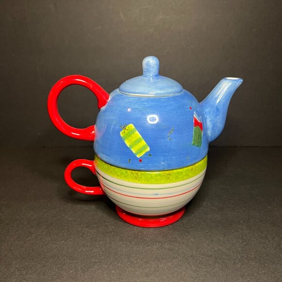 Le Gourmet Chef 2005 Christmas Ceramic Santa Claus 3pc Tea for One Set - Picture 4 of 10